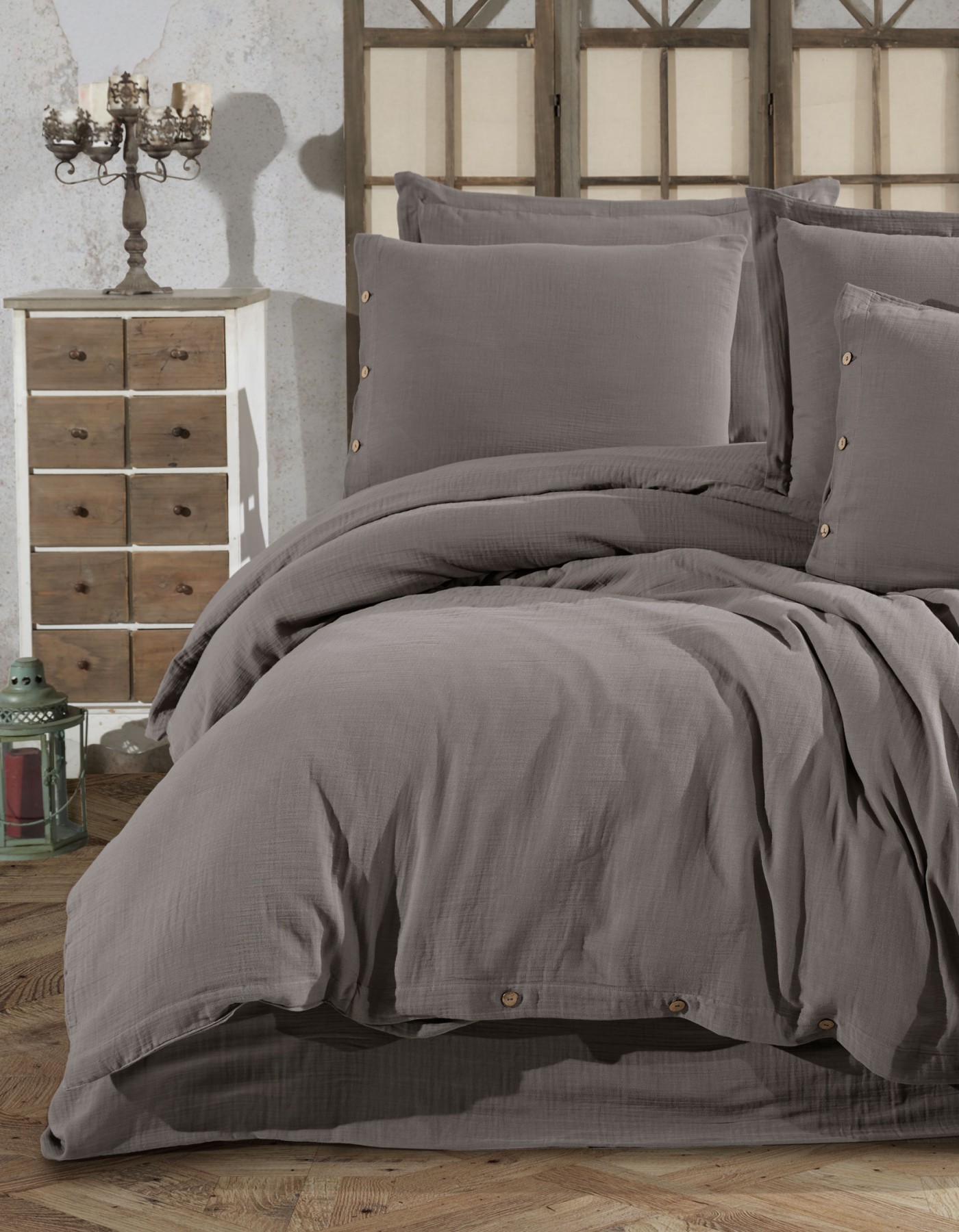 %100 Pamuk Müslin Çift Kişilik Nevresim Takımı – Doğal ve Nefes Alabilen