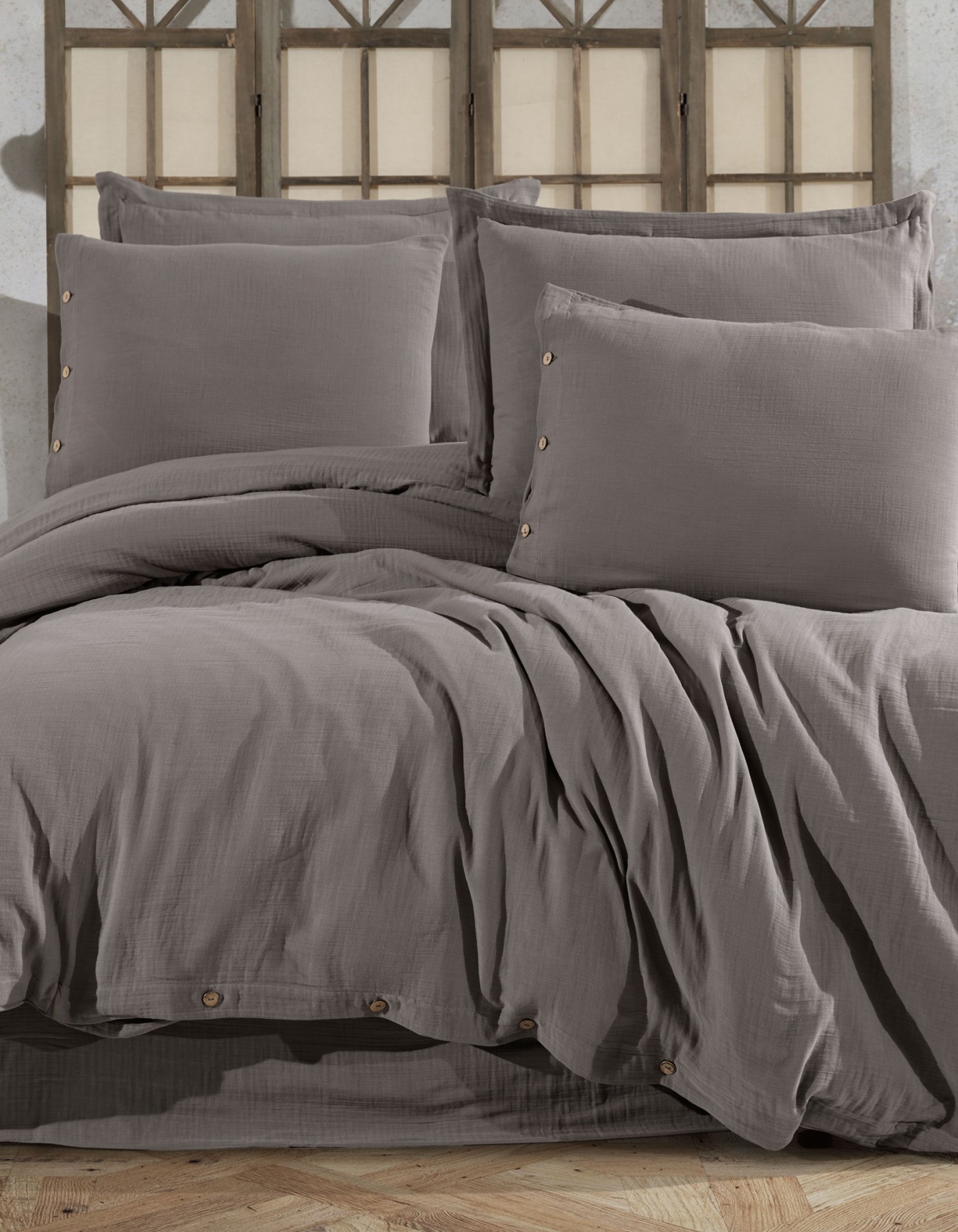 %100 Pamuk Müslin Çift Kişilik Nevresim Takımı – Doğal ve Nefes Alabilen