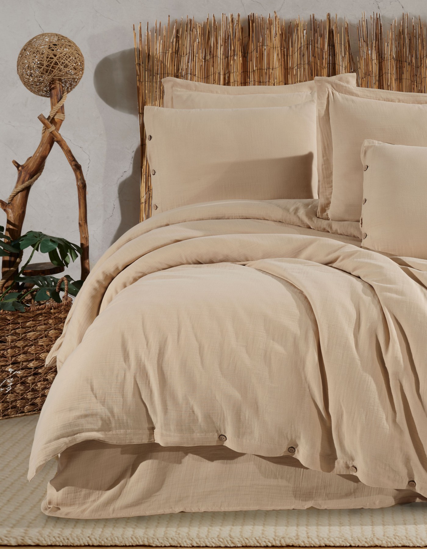 %100 Pamuk Müslin Çift Kişilik Nevresim Takımı – Doğal ve Nefes Alabilen