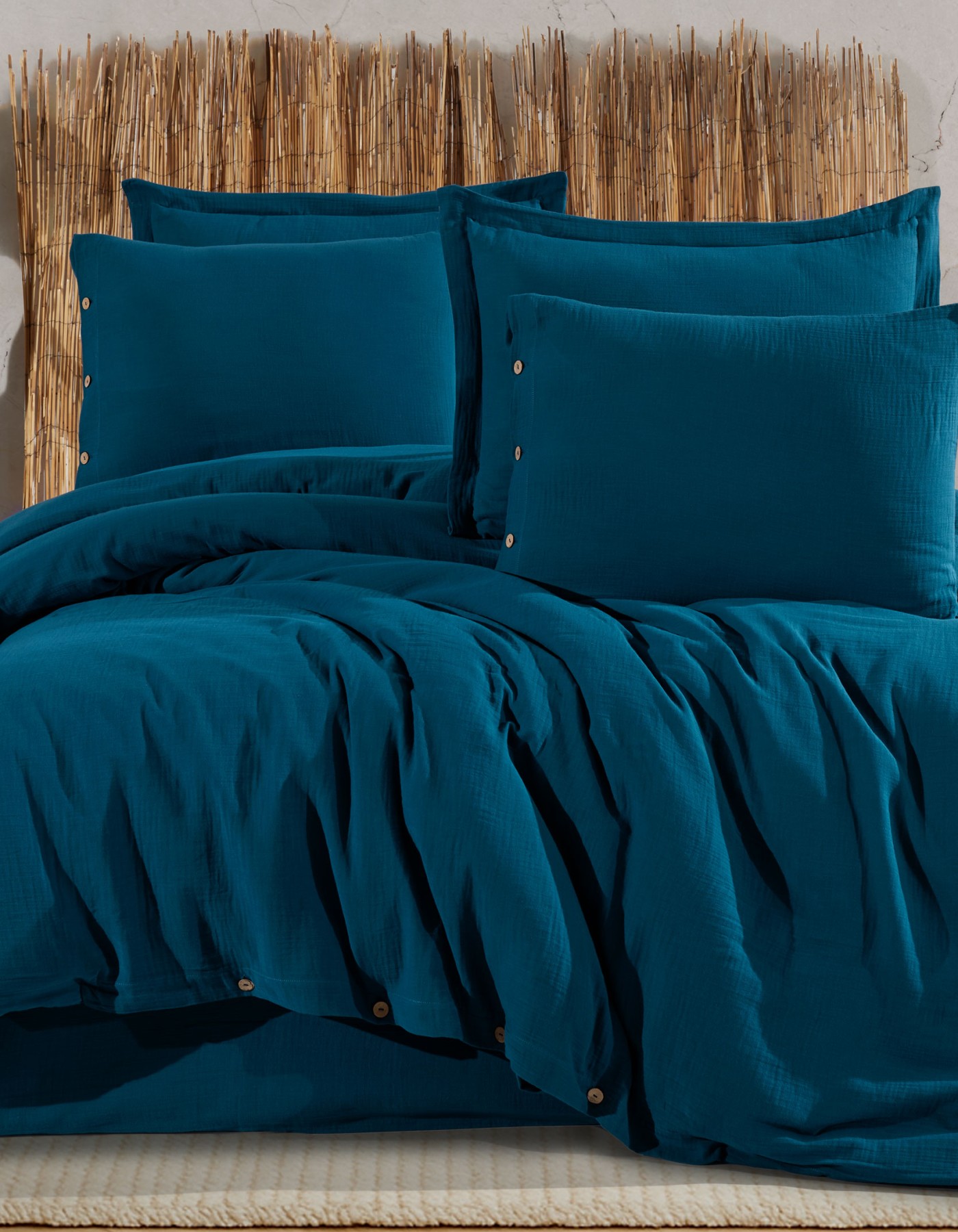 %100 Pamuk Müslin Çift Kişilik Nevresim Takımı – Doğal ve Nefes Alabilen