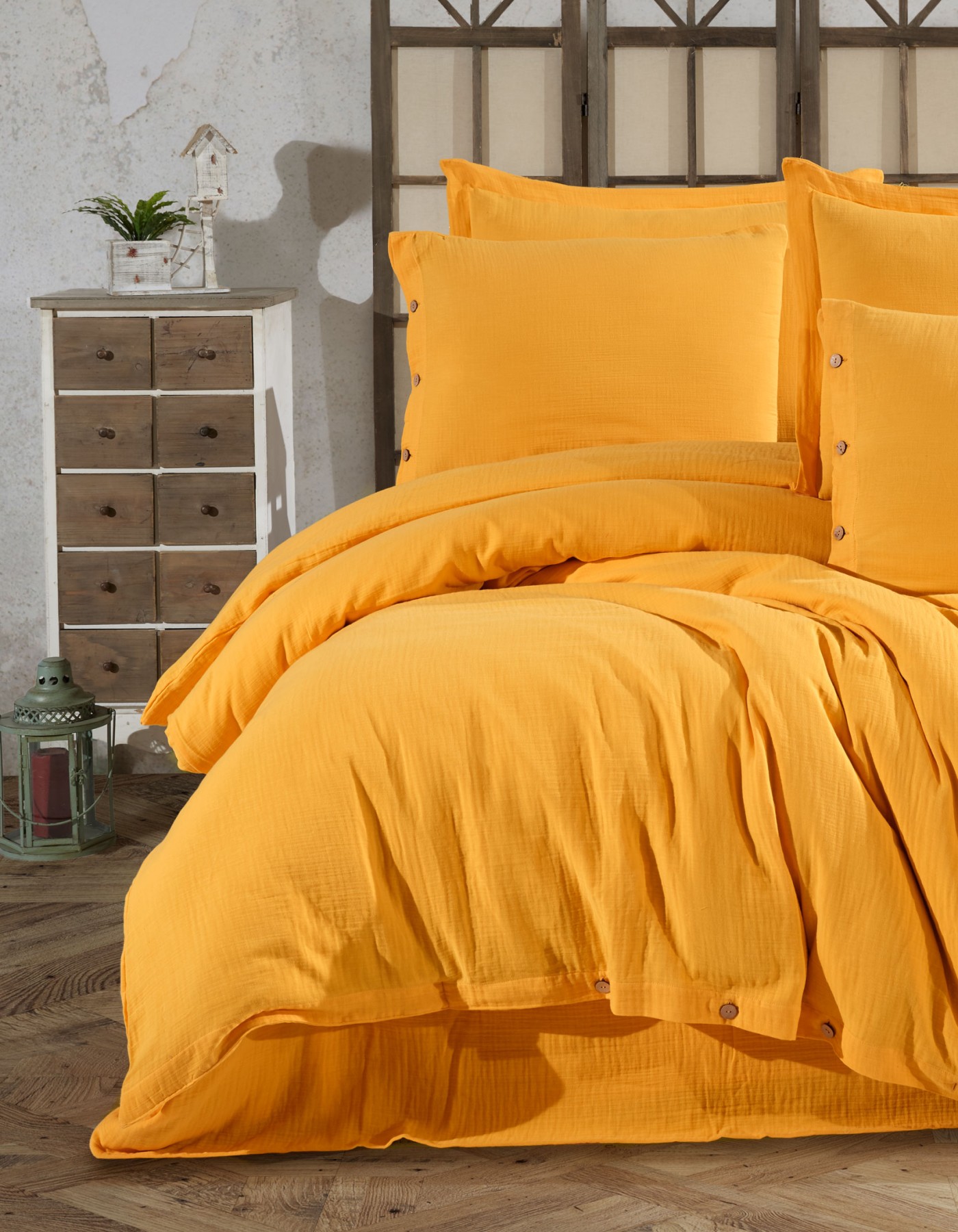 %100 Pamuk Müslin Çift Kişilik Nevresim Takımı – Doğal ve Nefes Alabilen