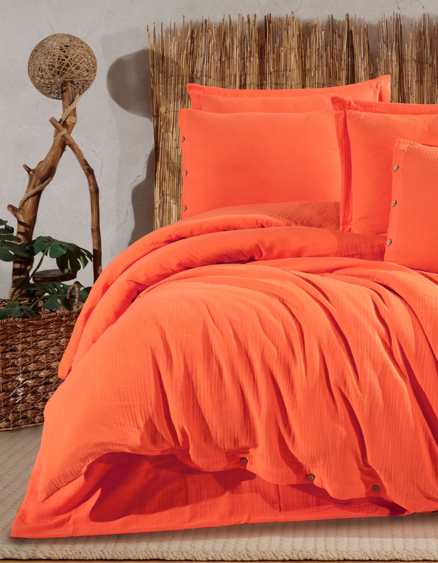 %100 Pamuk Müslin Çift Kişilik Nevresim Takımı – Doğal ve Nefes Alabilen