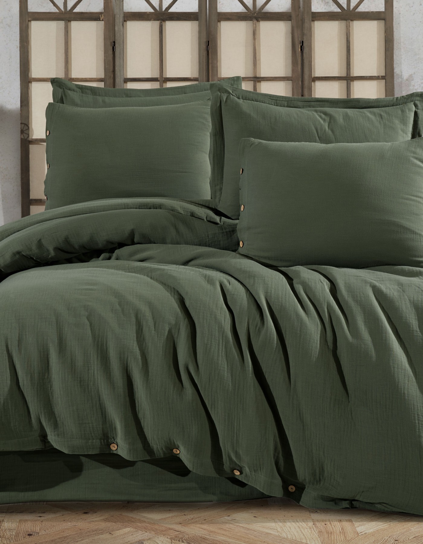 %100 Pamuk Müslin Çift Kişilik Nevresim Takımı – Doğal ve Nefes Alabilen