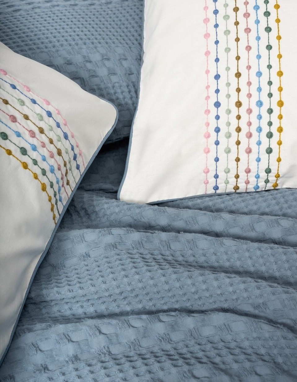 Cotton Box Aura Çift Kişilik Pike Takımı Pebble indigo