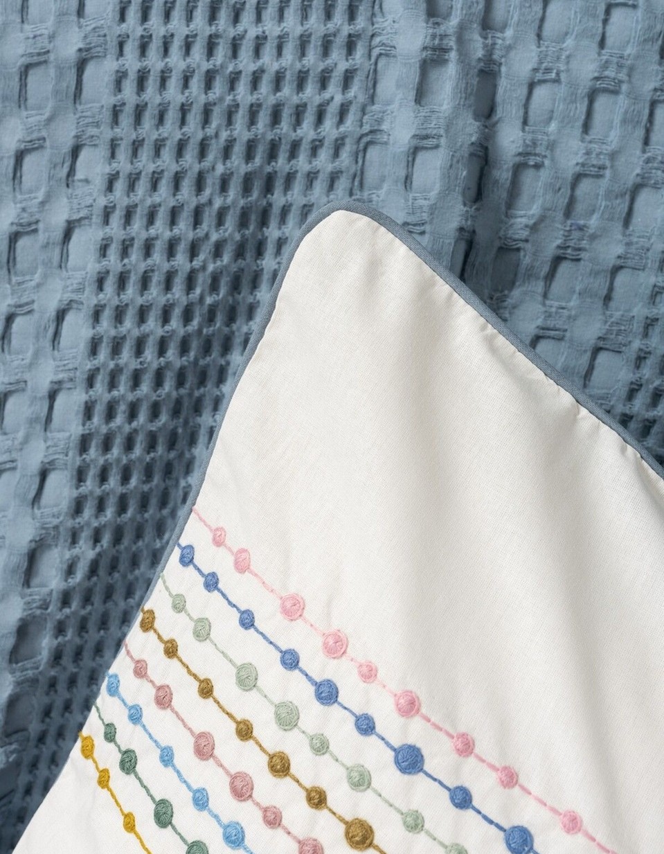 Cotton Box Aura Çift Kişilik Pike Takımı Pebble indigo