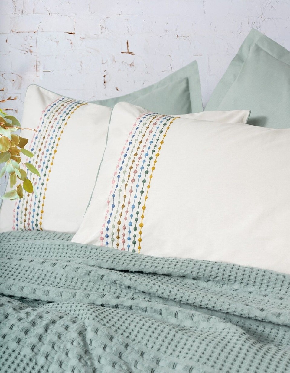 Cotton Box Aura Çift Kişilik Pike Takımı Pebble Mint