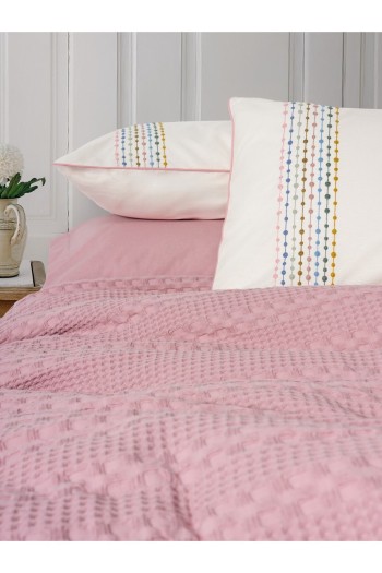 Cotton Box Aura Çift Kişilik Pike Takımı Pebble Pembe