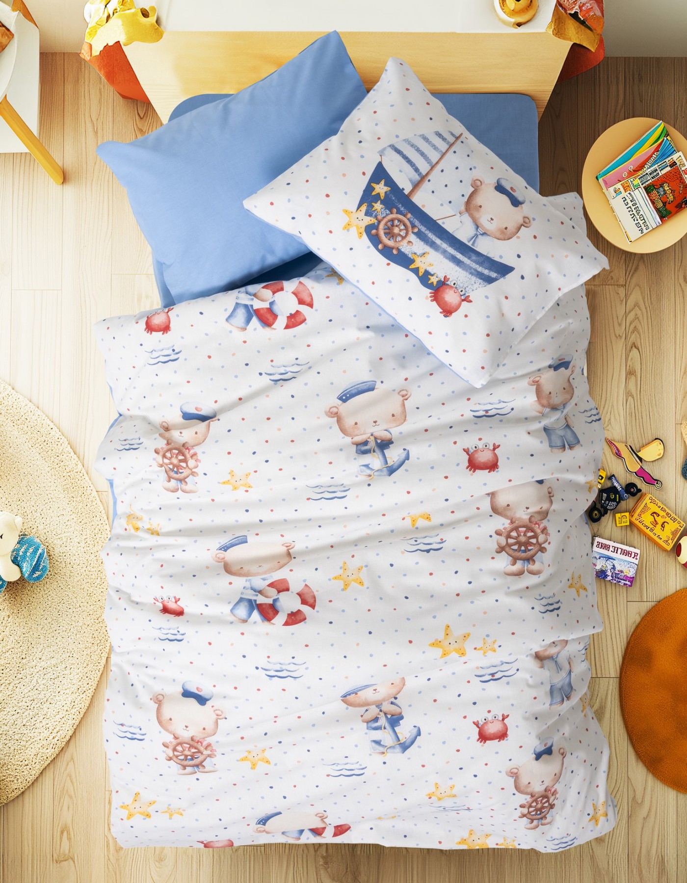 Cotton Box Bebek Nevresim Takimi Seaman Mavi