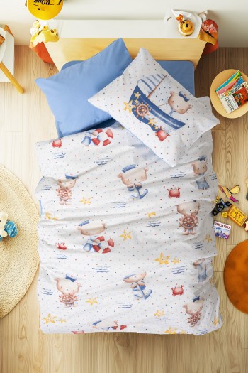 Cotton Box Bebek Nevresim Takimi Seaman Mavi