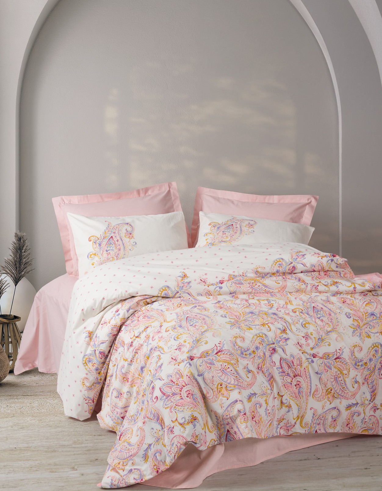 Cotton Box Bohem Serisi Çift Kişilik Nevresim Takımı Muna Pembe