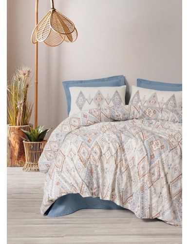 Cotton Box Bohem Serisi Çift Kişilik Nevresim Takımı Zanora indigo