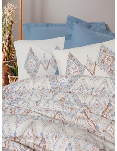 Cotton Box Bohem Serisi Çift Kişilik Nevresim Takımı Zanora indigo