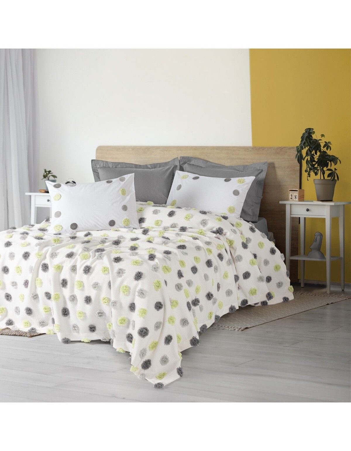 Cotton Box Bonny Çift Kişilik Pike Takımı Leroy Gri