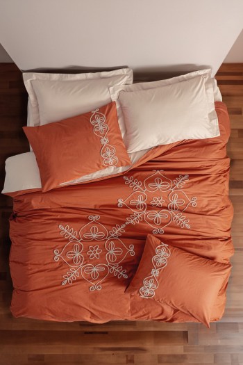Cotton Box Brode Serisi Çift Kişilik Nevresim Takımı Tiva Bej