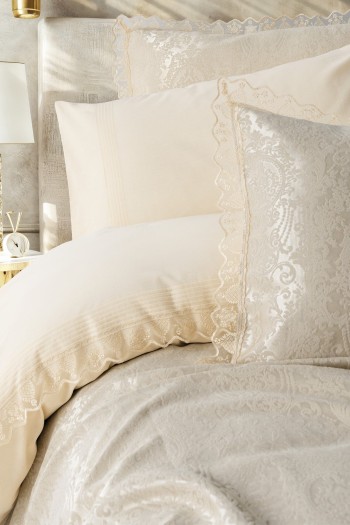 Cotton Box Chi Çift Kişilik Pikeli Nevresim Takımı Velora Cappuccino