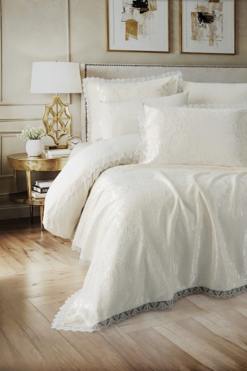 Cotton Box Chi Çift Kişilik Pikeli Nevresim Takımı Velora Krem