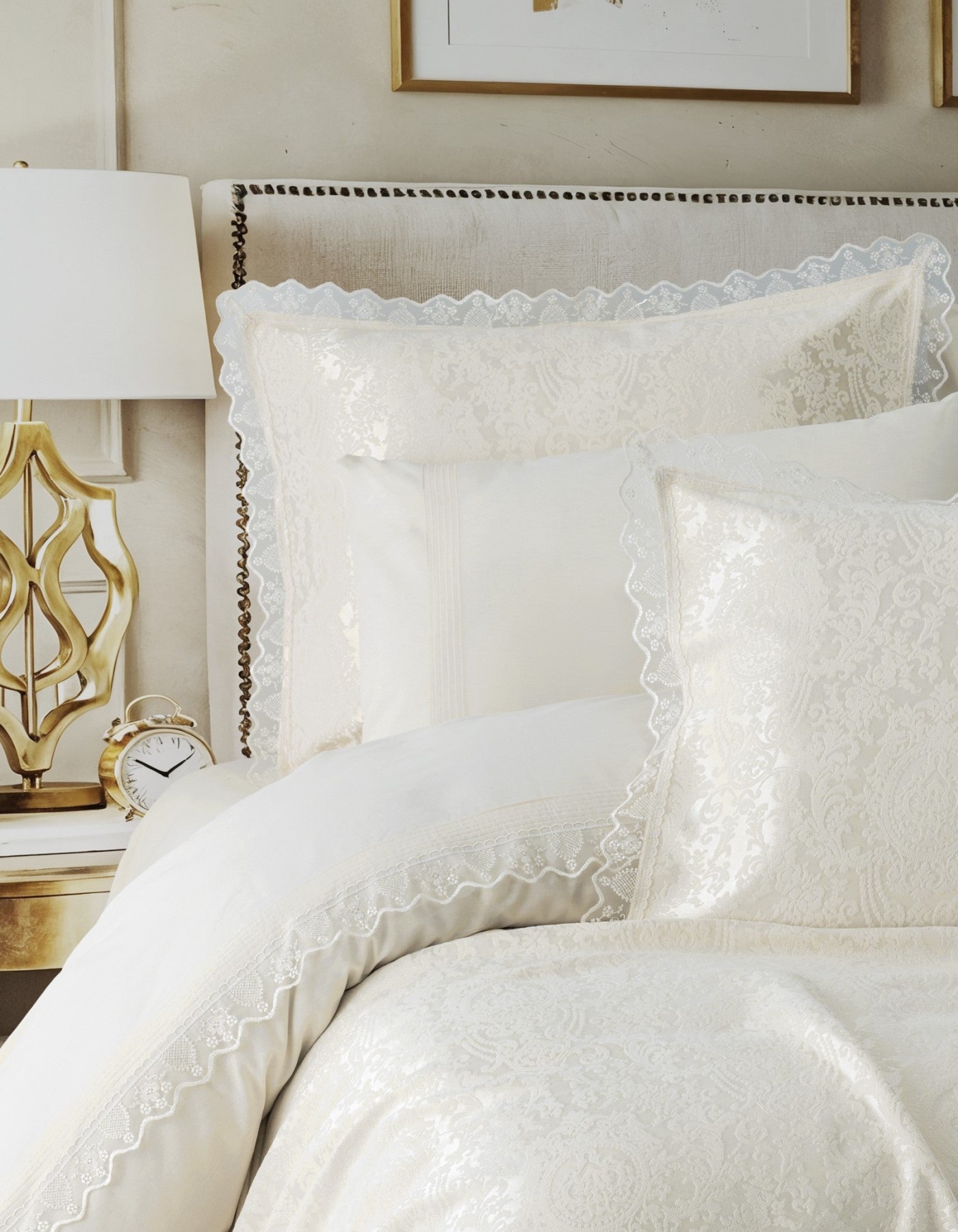 Cotton Box Chi Çift Kişilik Pikeli Nevresim Takımı Velora Krem