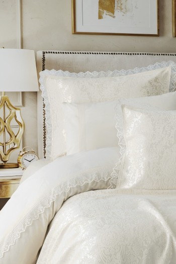 Cotton Box Chi Çift Kişilik Pikeli Nevresim Takımı Velora Krem