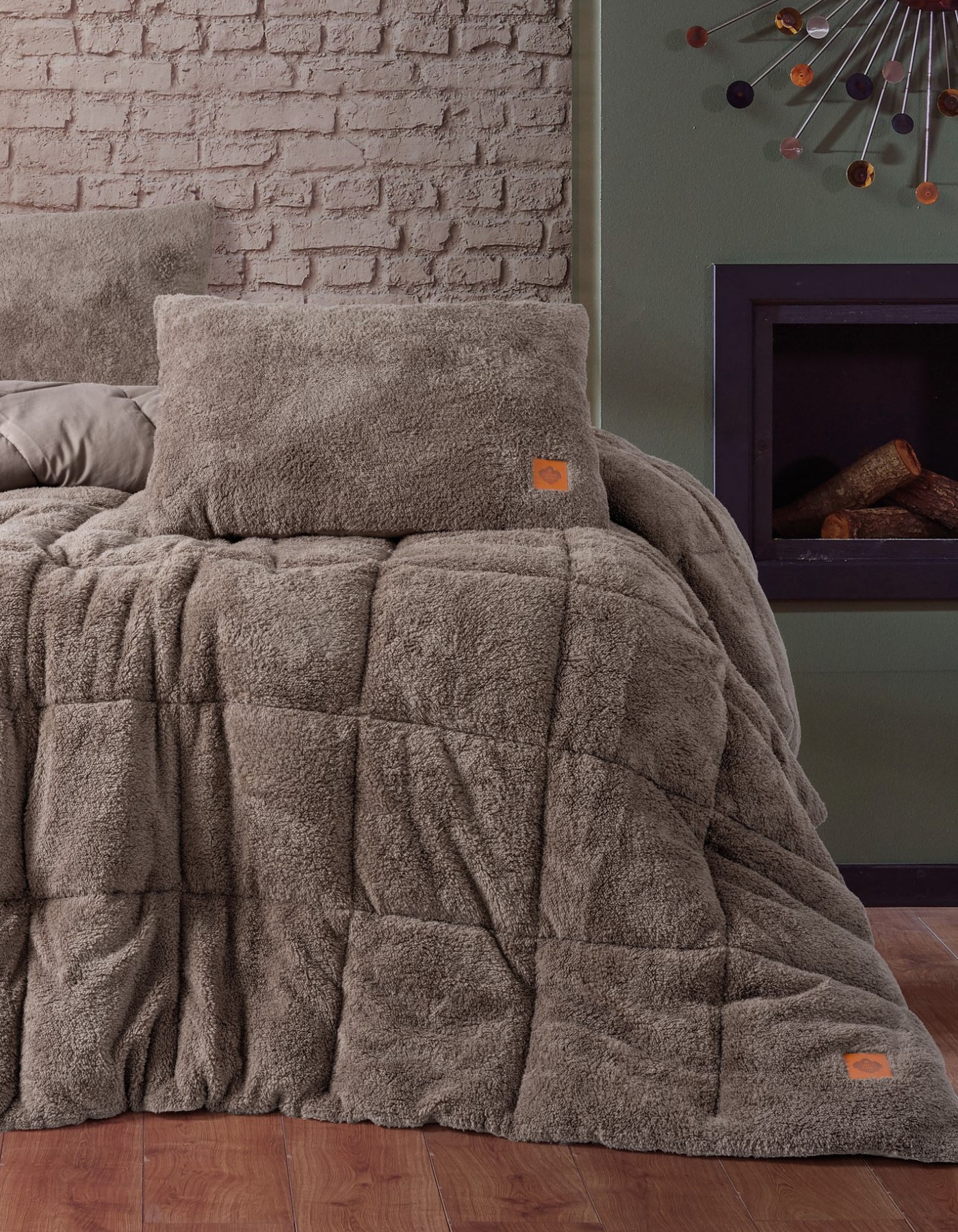 Cotton Box Çift Kişilik Peluş Yorgan Seti Bej 195x215 cm