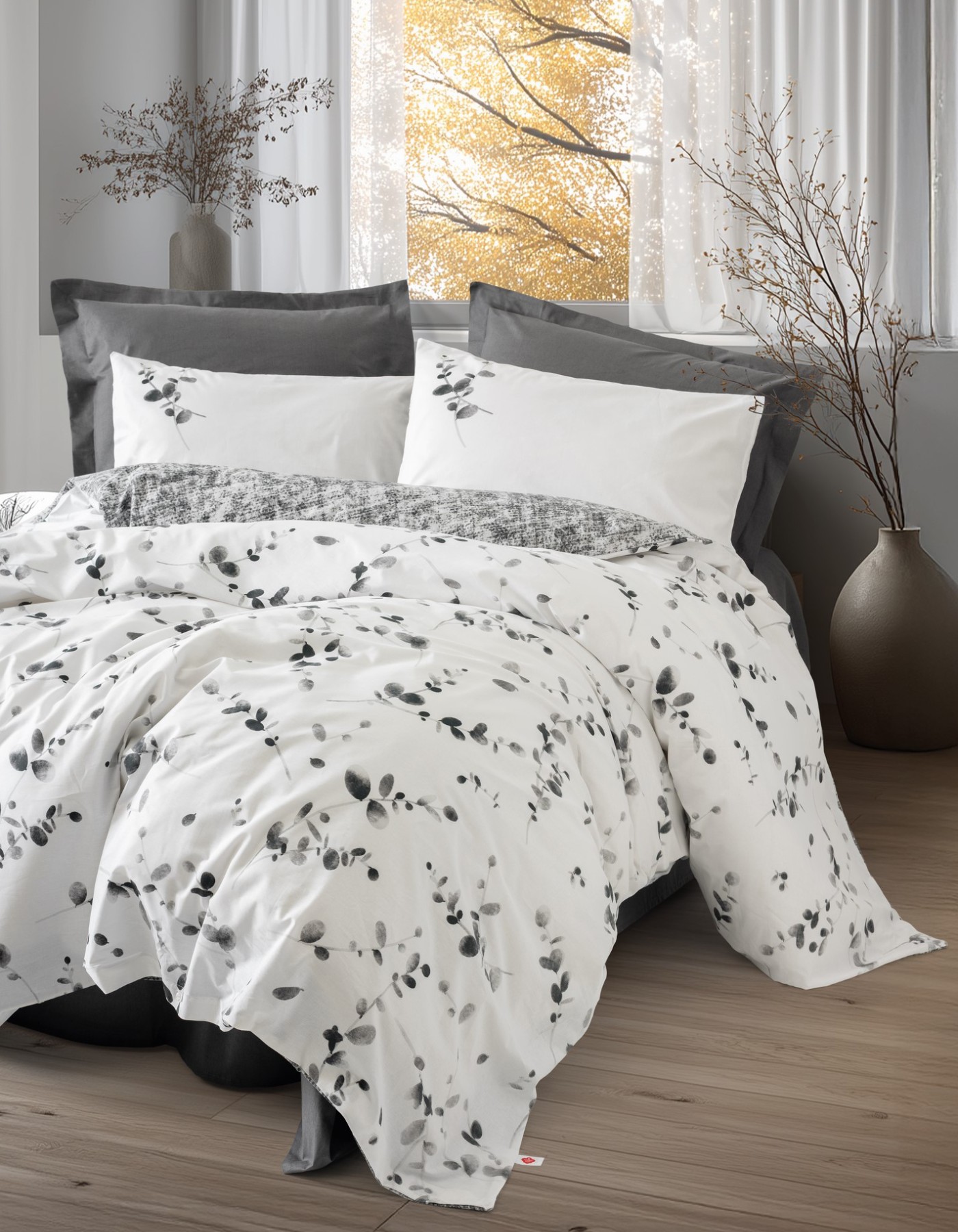 Cotton Box Dual Tek Kişilik Nevresim Takımı Elaria Antrasit