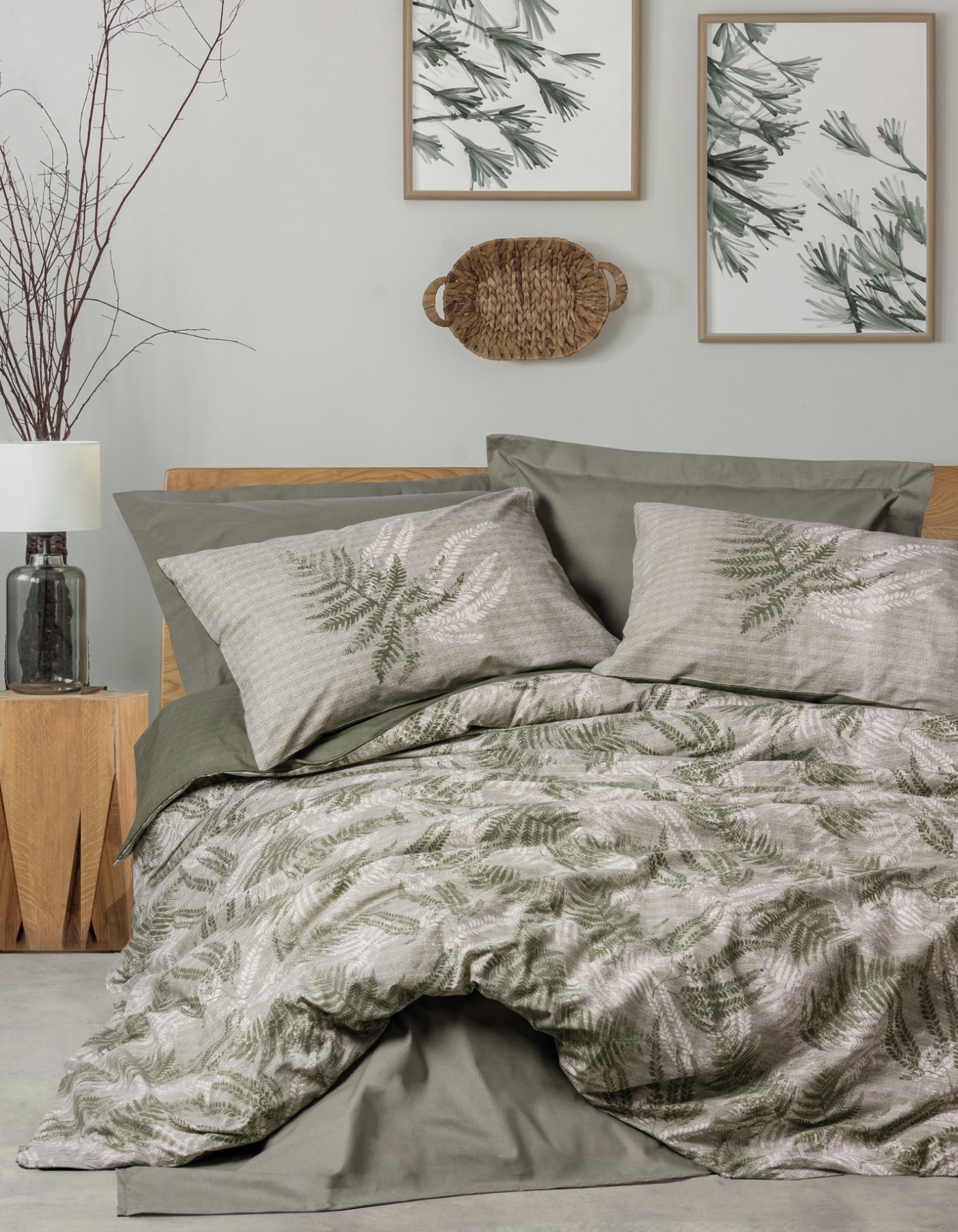 Cotton Box Dual Tek Kişilik Nevresim Takımı Frond Haki