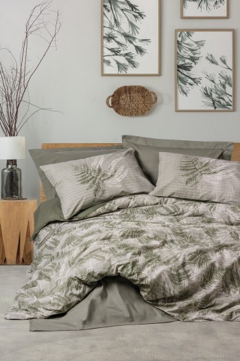 Cotton Box Dual Tek Kişilik Nevresim Takımı Frond Haki