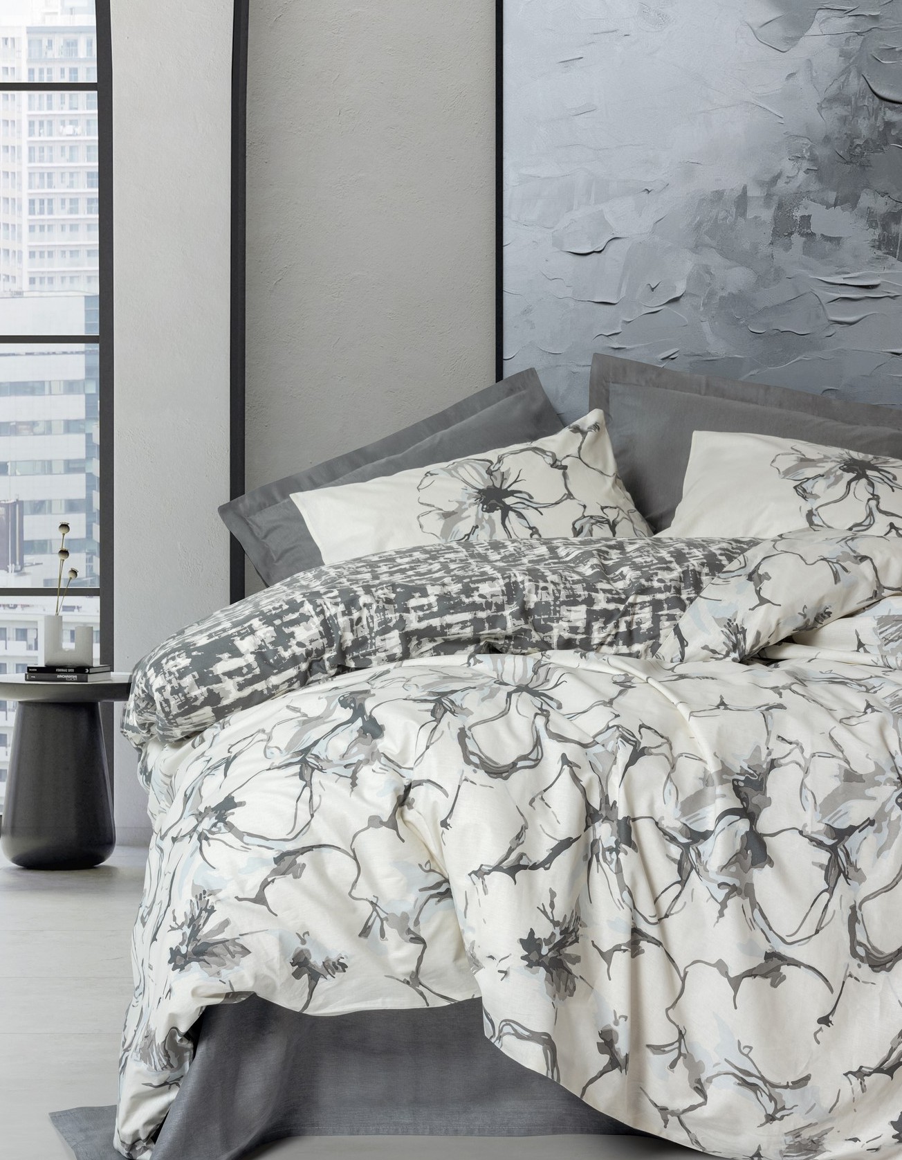 Cotton Box Dual Tek Kişilik Nevresim Takımı Hilaris Antrasit