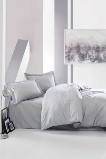 Cotton Box Elegant Saten Çift Kişilik Nevresim Takımı Gri