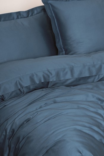 Cotton Box Elegant Saten Çift Kişilik Nevresim Takımı Mavi