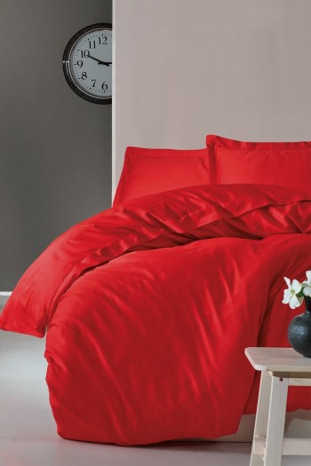 Cotton Box Elegant Saten Tek Kişilik Nevresim Takımı Kirmizi