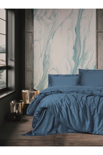 Cotton Box Elegant Saten Tek Kişilik Nevresim Takımı Mavi