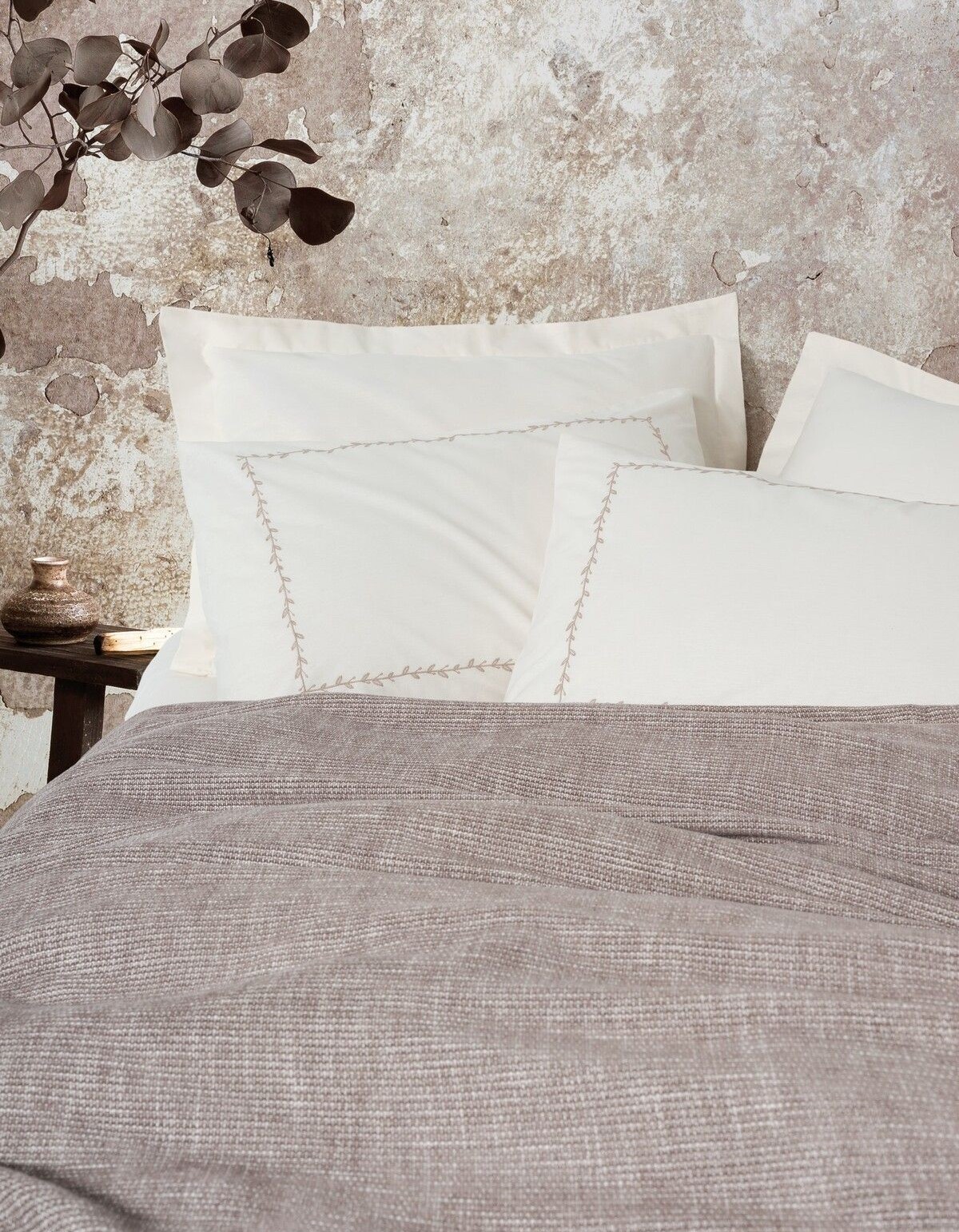 Cotton Box Embrova Çift Kişilik Pike Takımı Şönil Loom Bej