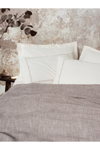 Cotton Box Embrova Çift Kişilik Pike Takımı Şönil Loom Bej
