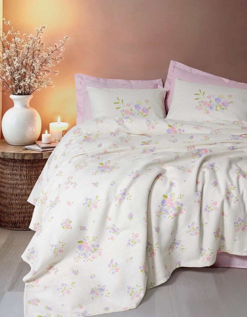 Cotton Box Estiva Tek Kişilik Pike Takımı Petal Pembe