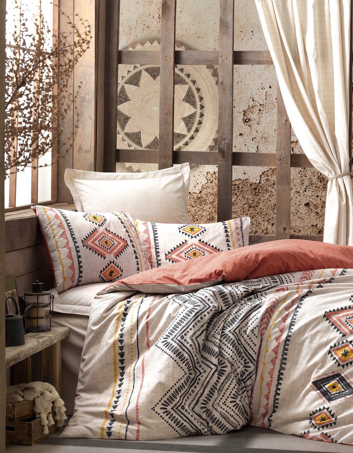 Cotton Box Ethnic Ranforce Tek Kişilik Nevresim Takimi Felix Kiremit