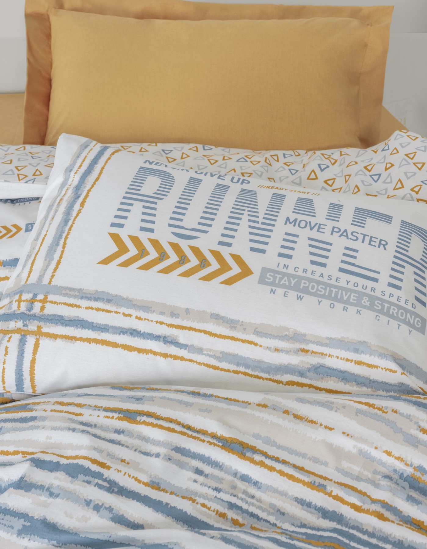 Cotton Box Genç Odası Tek Kişilik Lastikli Çarşaflı Nevresim Takımı Dashon Sarı