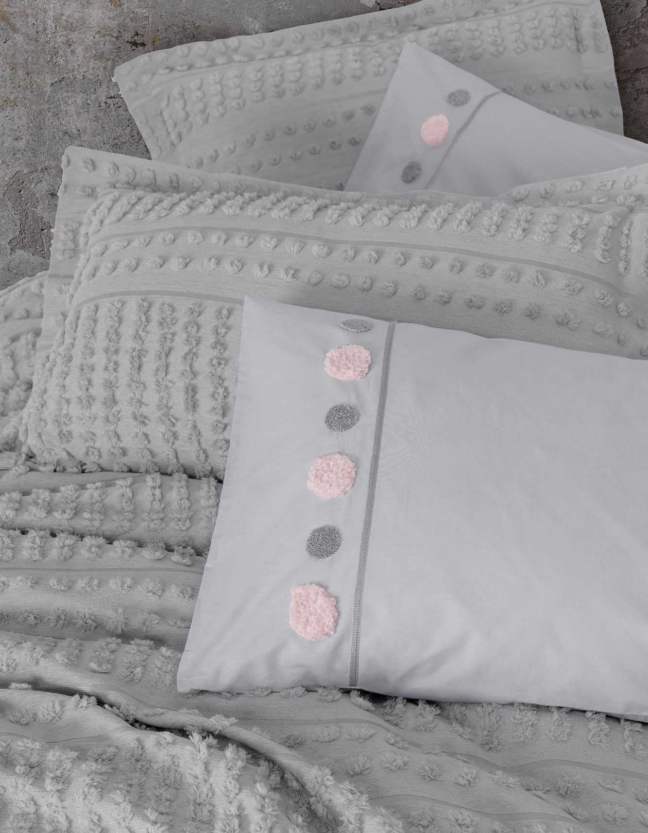 Cotton Box Limi Yatak Örtülü Nevresim Takımı Siva Gri