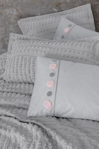 Cotton Box Limi Yatak Örtülü Nevresim Takımı Siva Gri