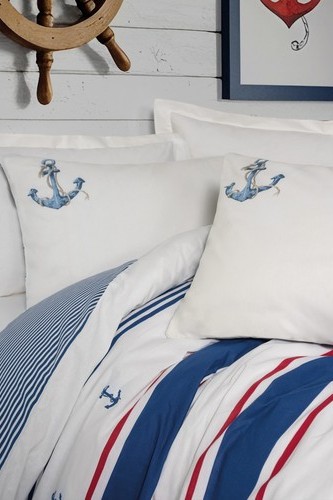 Cotton Box Maritime Çift Kişilik Nevresim Takimi Brine Ekru