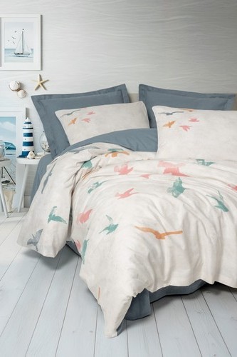 Cotton Box Maritime Tek Kişilik Nevresim Takimi Kaija Mavi