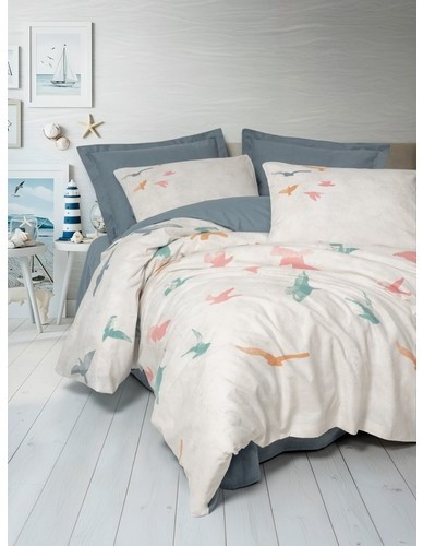 Cotton Box Maritime Tek Kişilik Nevresim Takimi Kaija Mavi