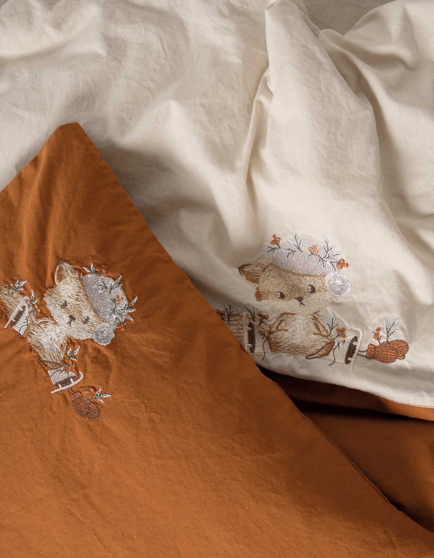 Cotton Box Nakişli Bebek Nevresim Takimi Clever Bej