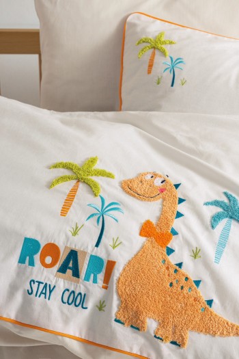 Cotton Box Punch Nakışlı Bebek Nevresim Takimi Kiddo Krem