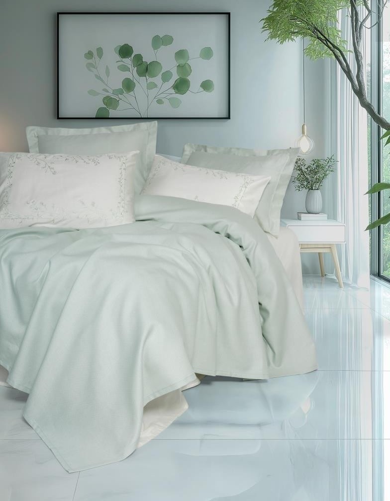 Cotton Box Serenity Bambu Çift Kişilik Pike Takımı Brisa Mint
