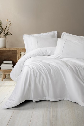 Cotton Box Silky Saten Çift Kişilik Nevresim Takımı Beyaz