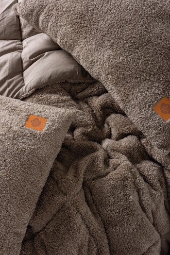 Cotton Box Tek Kişilik Peluş Yorgan Seti Bej 155x215 cm
