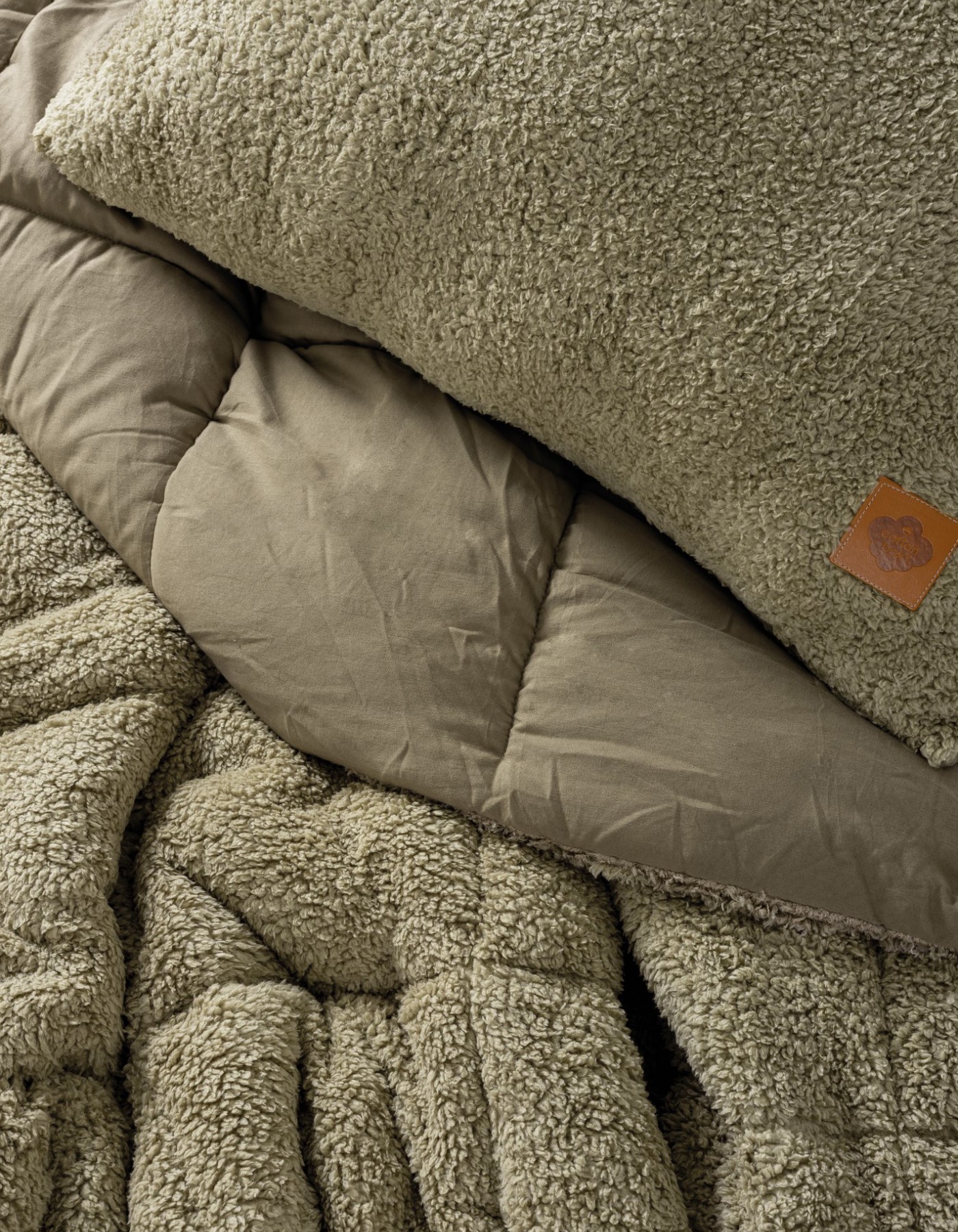 Cotton Box Tek Kişilik Peluş Yorgan Seti Taş 155x215 cm