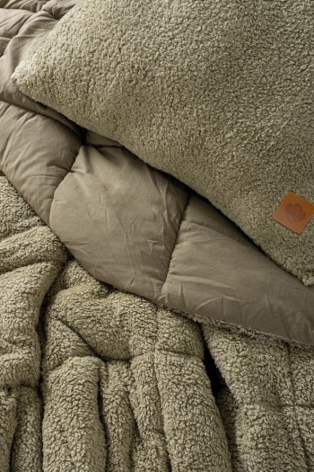 Cotton Box Tek Kişilik Peluş Yorgan Seti Taş 155x215 cm