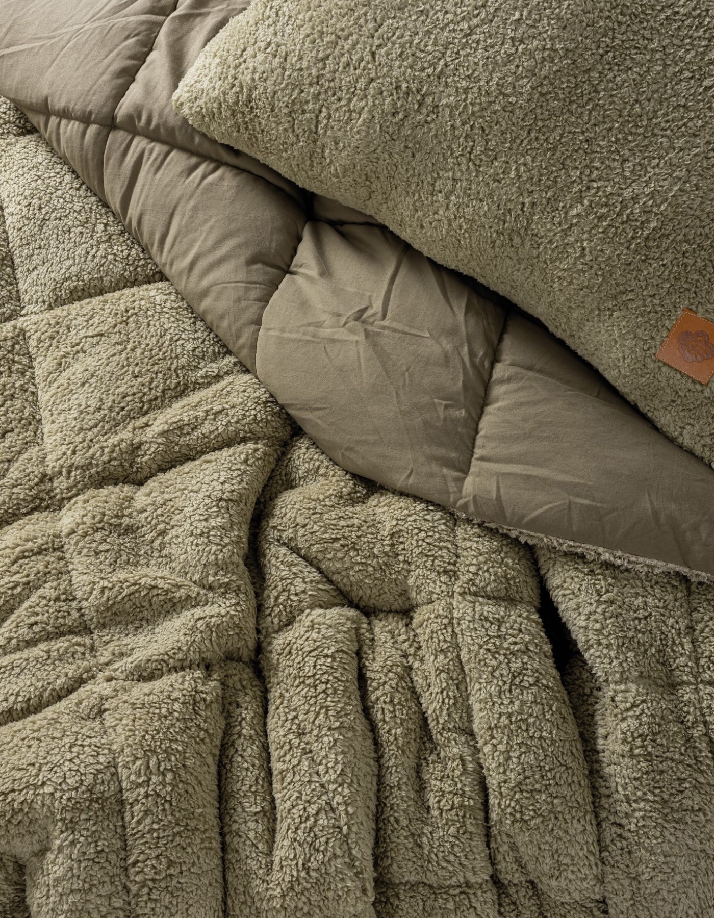 Cotton Box Tek Kişilik Peluş Yorgan Seti Taş 155x215 cm