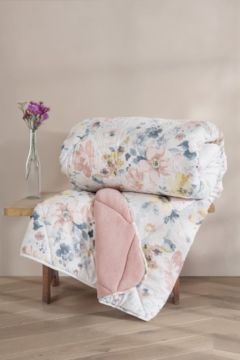 Cotton Box Velvet Çift Kişilik Yorgan Dalya Pudra 195x215 cm